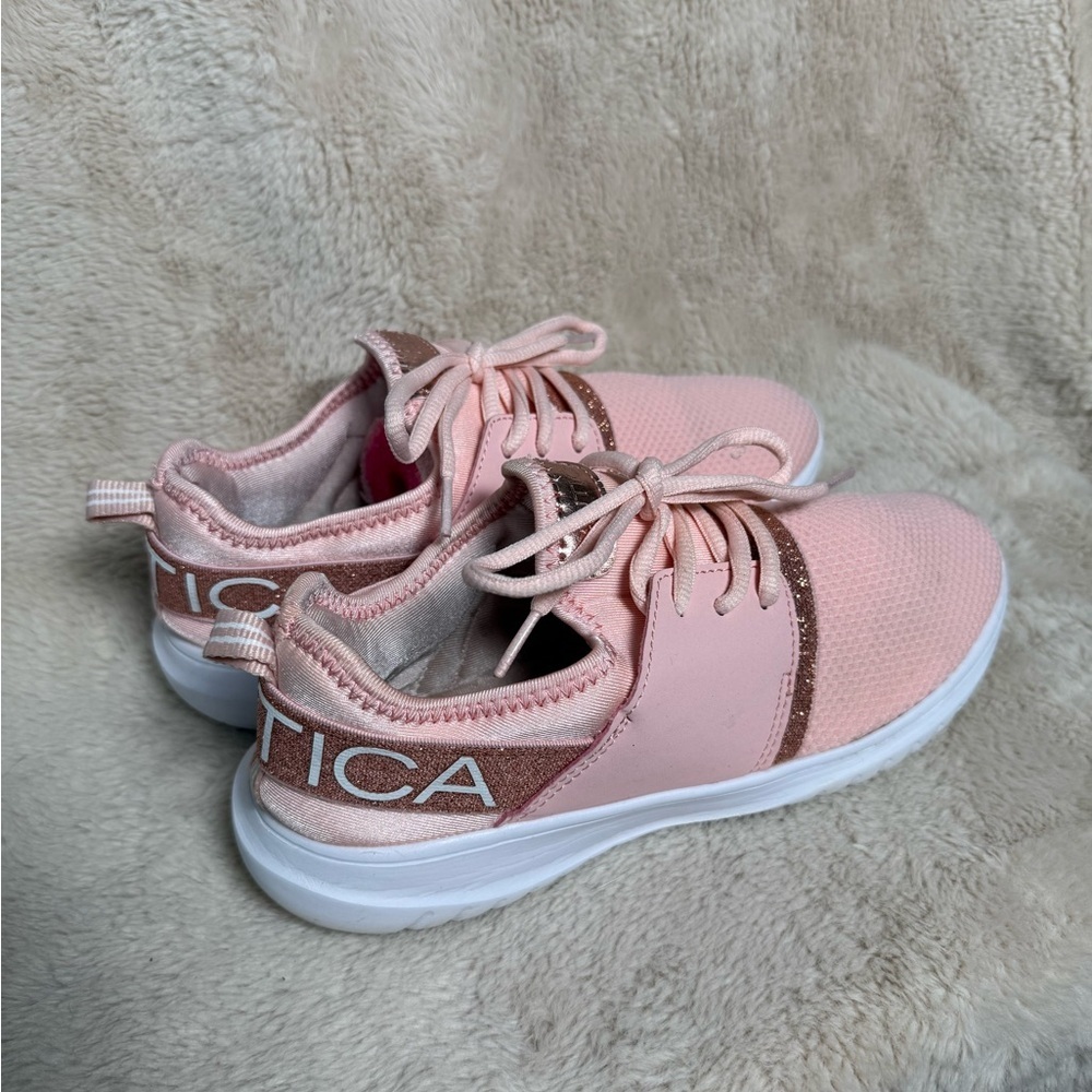 Nautica Kappil Metallic Lace-Up Athletic Running Shoe Color Rose Gold Size 6.5